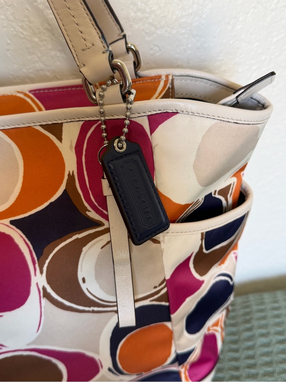 Coach Park Hand Drawn Scarf Print North South Tote View 5